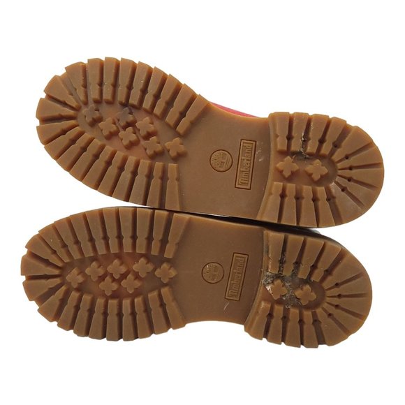 Timberland Nubuck Leather Boots Boys Size US 3 UK 2.5 EU 35 Red 6578R Hiking - Picture 7 of 12